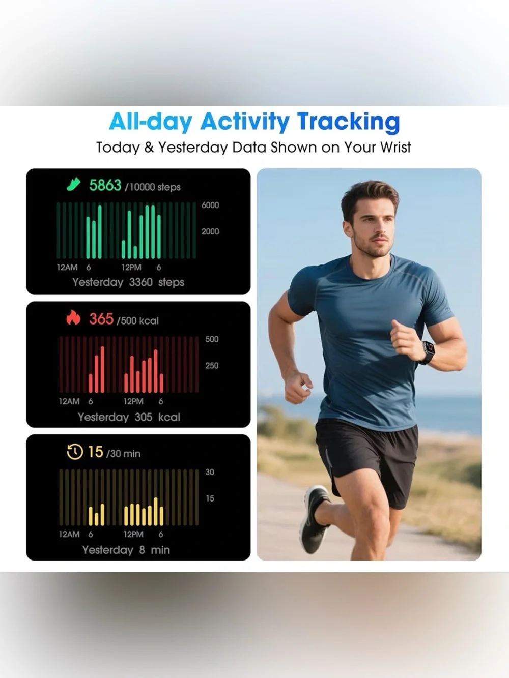 Smart Fitness Watch - Black